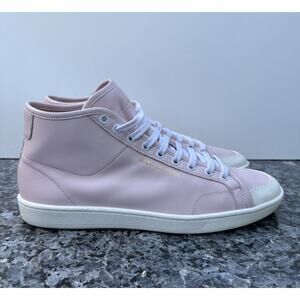 SAINT LAURENTWhite And Pink Sneakers For Men In Calf Leather EU 43/ US 10